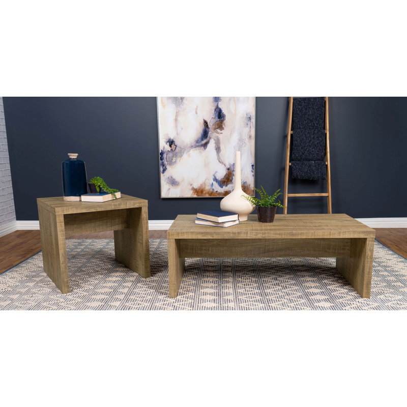 Lynette 2-Piece Rectangular Coffee And End Table Set Mango, 2 Pieces: Coffee Table, End Table