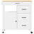 vidaXL Kitchen Trolley MONZA 33.1"x15.7"x34.8" Solid Wood Pine-488154843