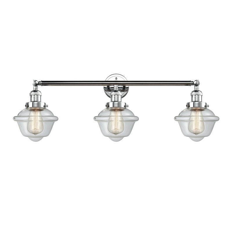 Anthony 3 - Light Dimmable Vanity Light, Clear, Polished Chrome, 6 Watt Vinage LED Bulb