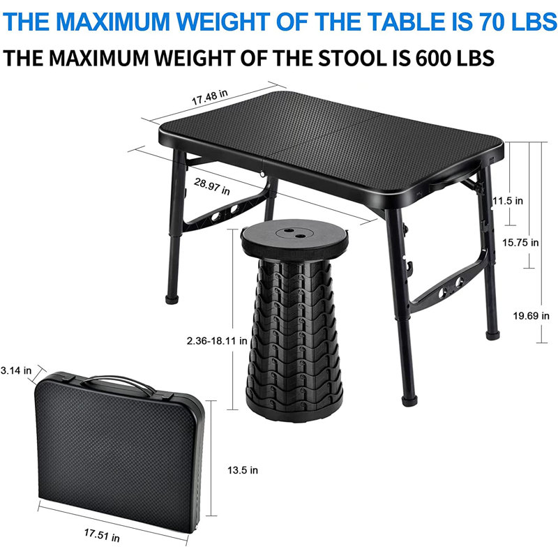 Table pliante portative 28,97 po