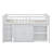 Twin Size Rubber Wood Loft Bed – Storage Cabinet, Drawer, Shelf Cabinet, Pull-Out Desk, Safety Guardrail & Ladder-508071897