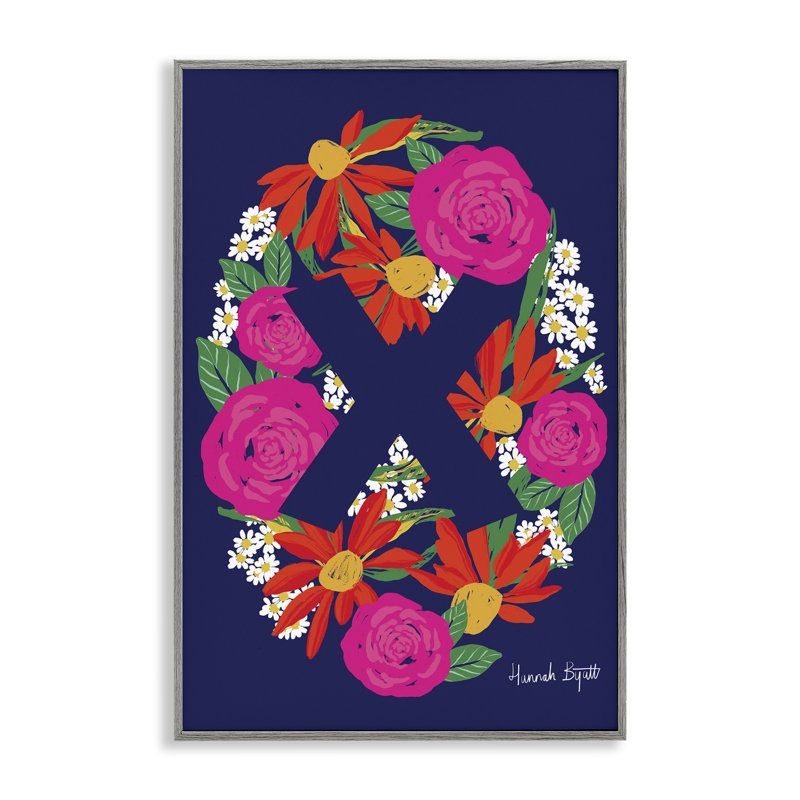 Art floral giclée par lettre X par Hannah Louise Byatt, Estampe numérique Farmhouse, H 24 po x l 16 po