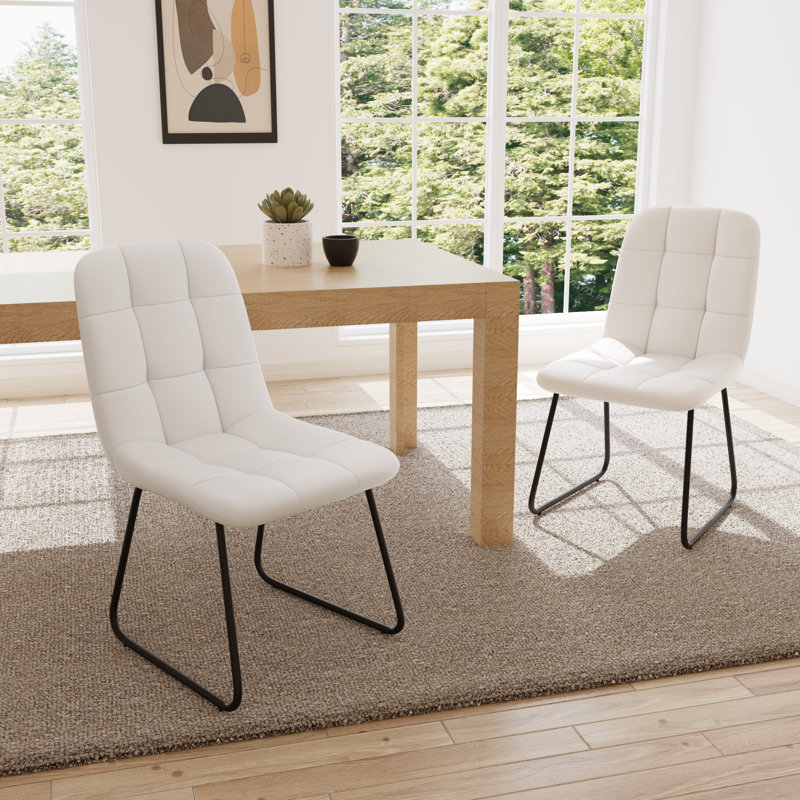 47cm H Upholstered Upholstered Back Side Chair, White