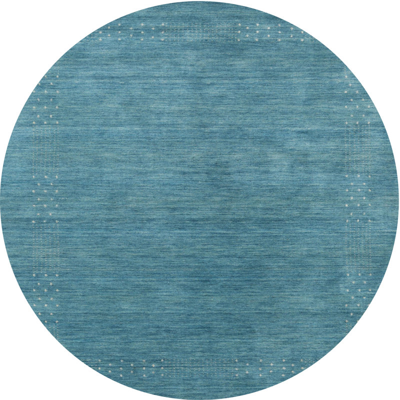 Tapis abstrait bleu, Rond 3 pi