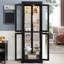 Vitrine lumineuse en verre avec cadre en bois