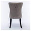 Chaise de salle à manger capitonnée en velours gris, pieds en hévéa massif et garniture cloutée