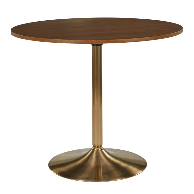 Table de salle à manger ronde Chambord 37,75 po avec pied central, Walnut