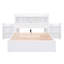 Lit plateforme double avec tablettes coulissantes, lit gigogne simple et 2 tiroirs, blanc-1843563687