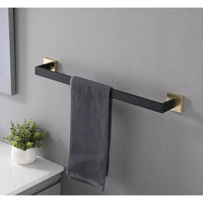 5-Piece Bathroom Hardware Accessories Set - SUS304 Stainless Steel Towel Bar, TP Holder, Towel Ring & 5 Hooks, Anti-Rust for Bathroom Organization