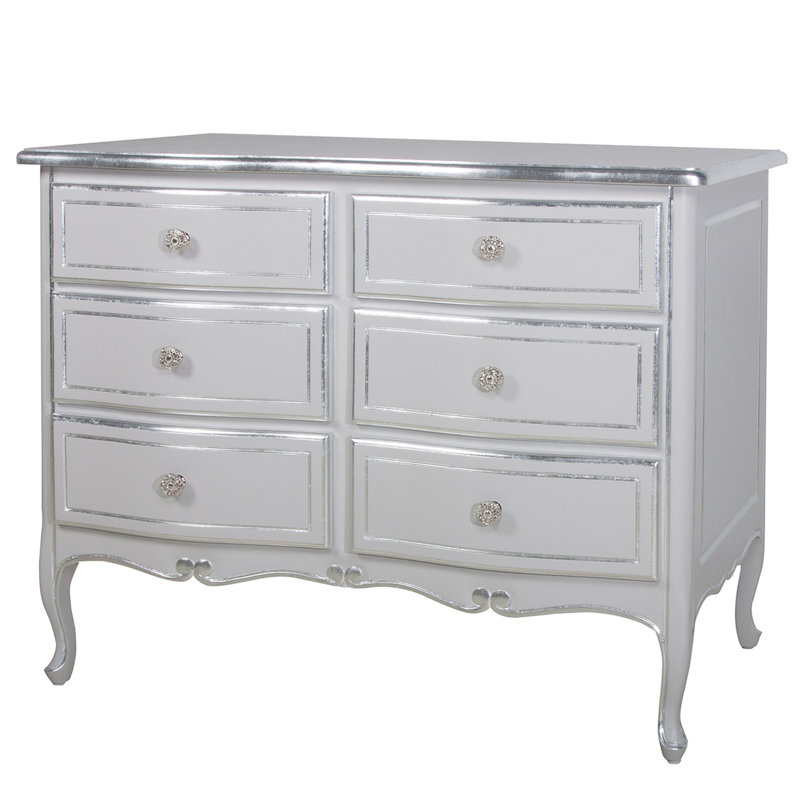 6 Drawer Double Dresser, Gray
