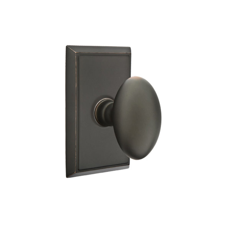 Keyed (Entry) Door Knob with Rosette, Oil Rubbed Bronze