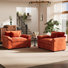Ensemble de 2 fauteuils en chenille de qualité supérieure avec accoudoirs et coussins amovibles l 49,5 po Brazell