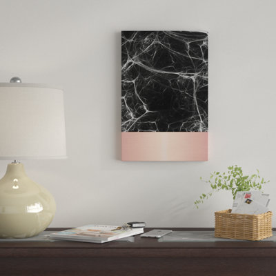«Black Marble with Pink», impression sur toile