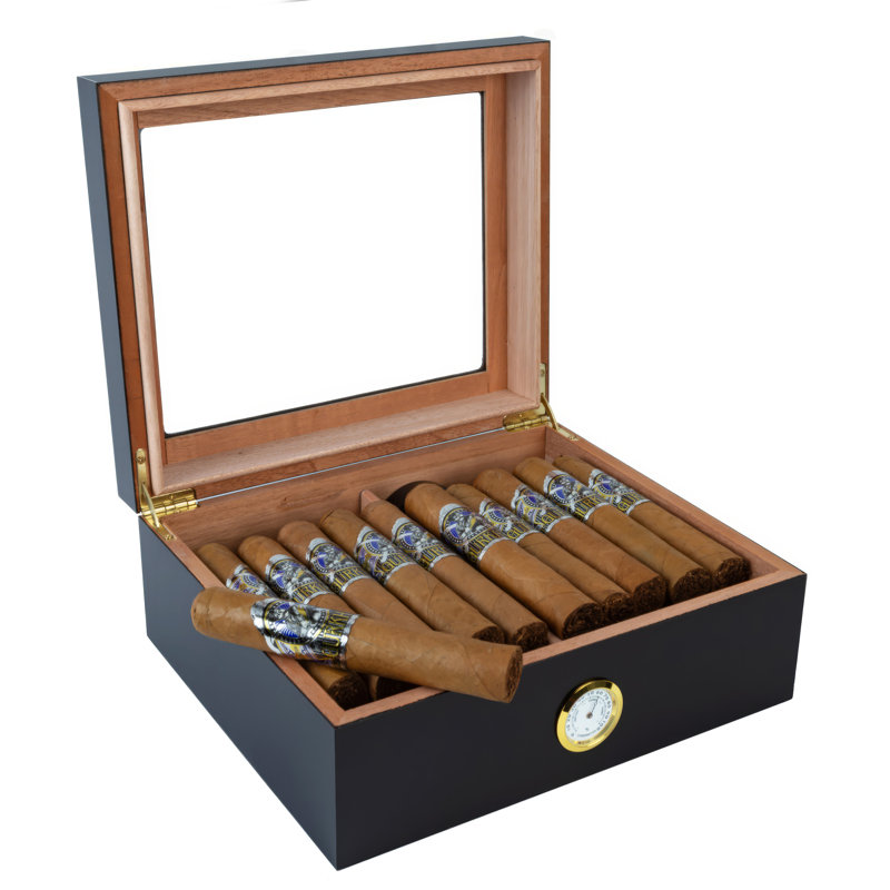 Parunag Wood Cigar Humidor, Black