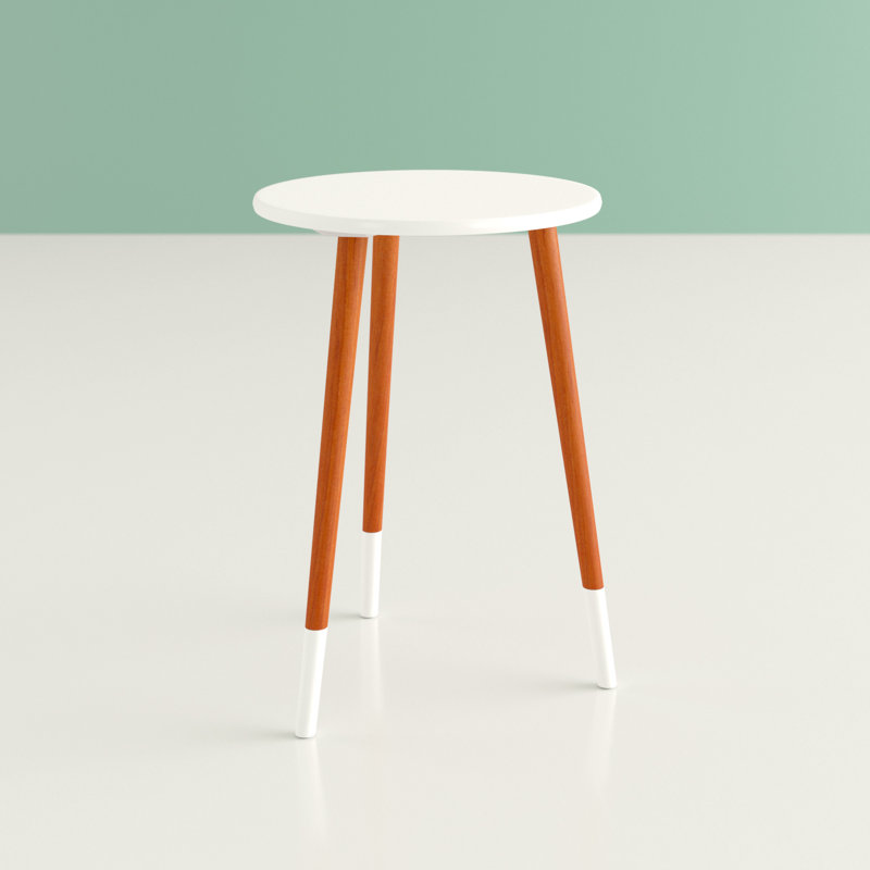 Danka End Table, White/Walnut