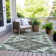 Machine Washable Indoor/Outdoor Xhevrie Mint Rug