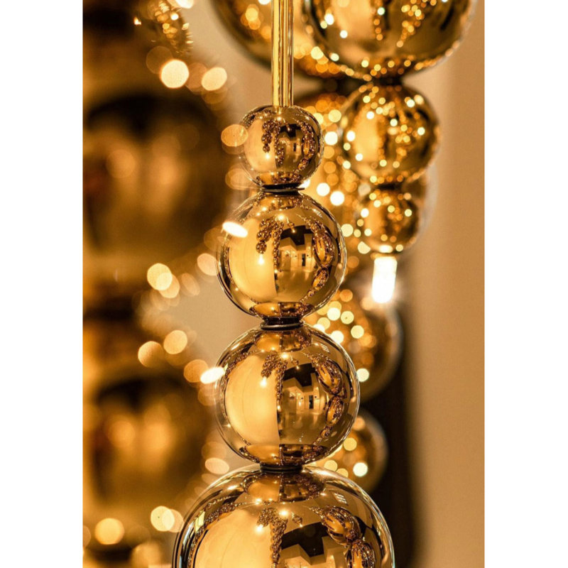 Lustre Murano Tears From the Moon, Noir lustré, Nickel poli, H 32 po x l 30 po x P 30 po