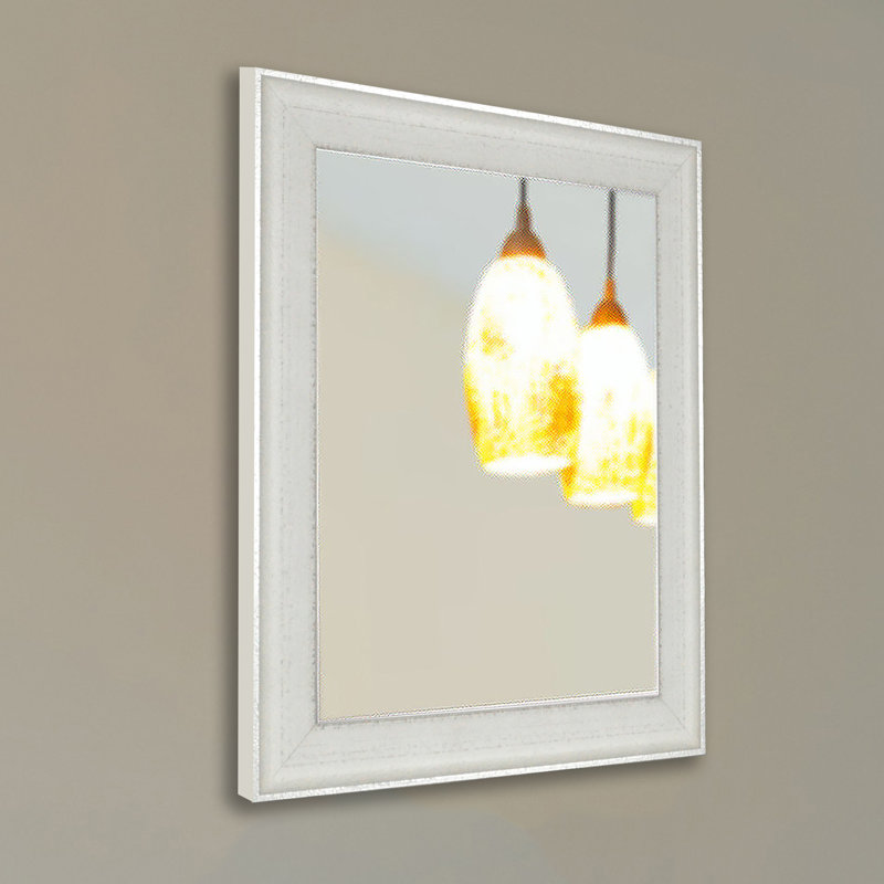 Miroir d'appoint Dematteo, H 46 po x l 30 po, Blanc