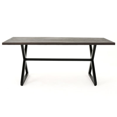 Aluminum Outdoor Dining Table, Steel Frame, Brown/black, Lightweight And , Weather , 71.84" X 34.93" 28.57", Modern Aesthetic, Assembly Required Rust-, Style, Needed