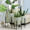 Ensemble de pots à fleurs en métal fait à la main avec supports noirs Fedler