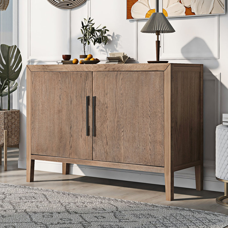 Buffet en bois avec 2 portes, Beige