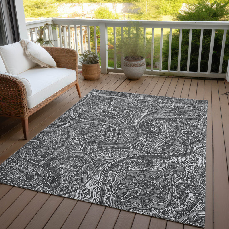 Tapis de porte d'extérieur antidérapant Itzayani, Rectangle 10 pi x 14 pi