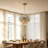 6-Light 20'' Modern Sputnik Bubble Glass Kitchen Island Pendant Light