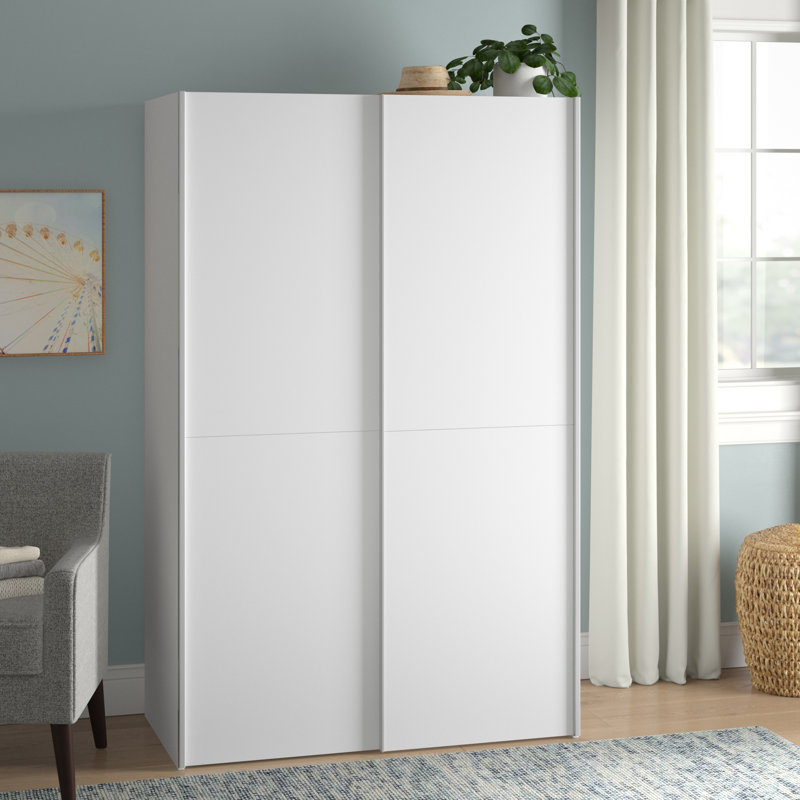 Silvis 2 Door Manufactured Wood Wardrobe, White