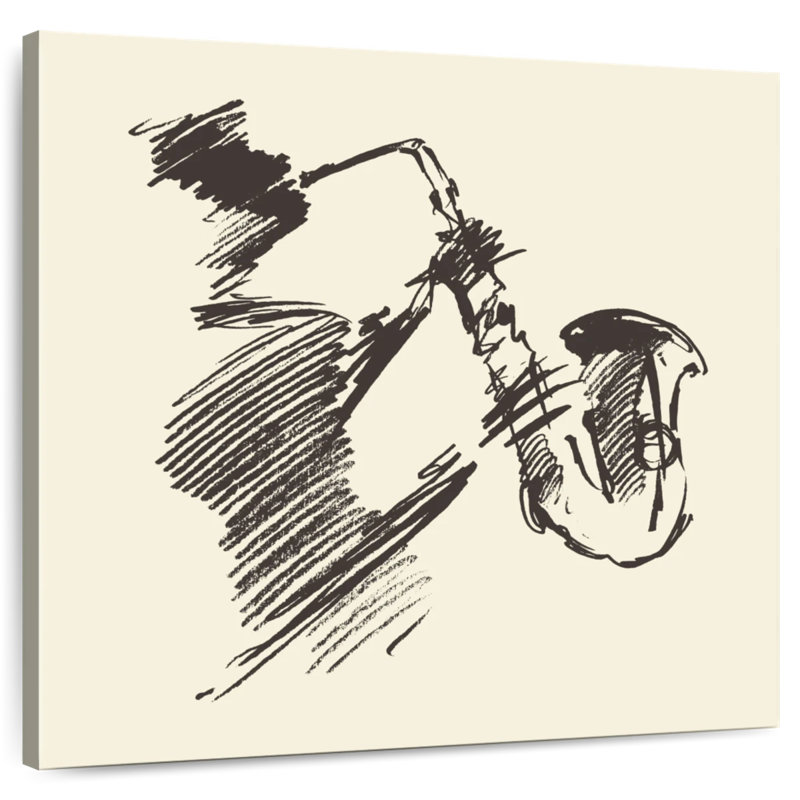 Abarca Abstract Saxophonist, 10" H x 10" W