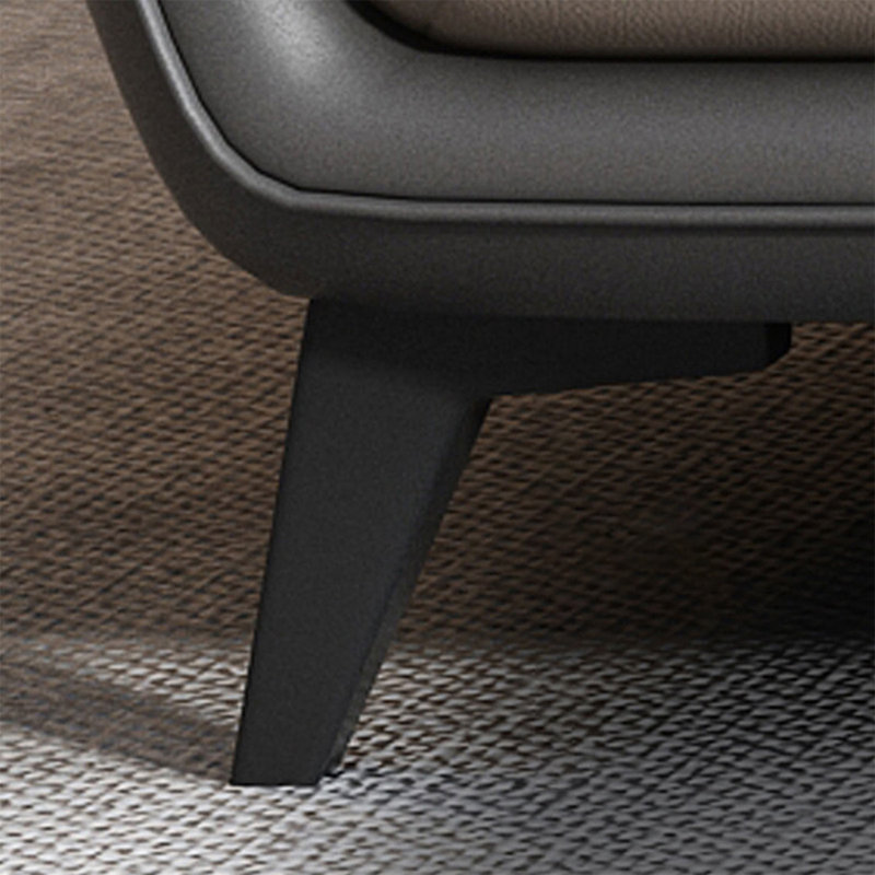 Canapé modulaire kaki en cuir véritable, H 33,46 po x l 94,49 po x P 35,43 po, Kaki / gris foncé