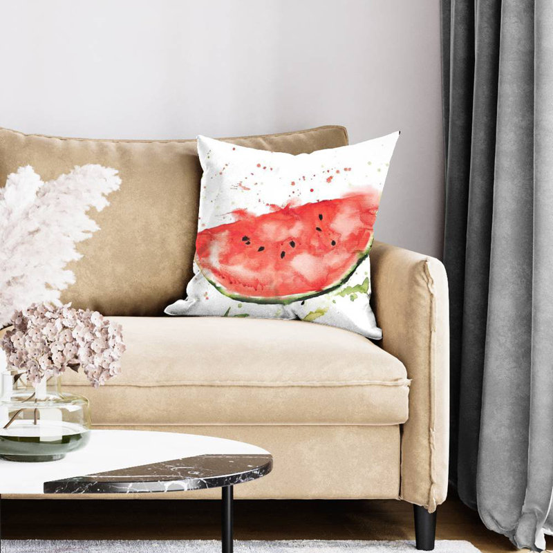 Watermelon slice - 20"x20" Throw pillow - Poly twill - Print on demand