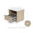 19.7" H Modern Nightstand with Faux Travertine Top and Open Shelf-2061323681