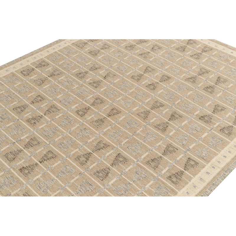 Scandinavian Wool Geometric Area Rug, Rectangle 12' x 16'