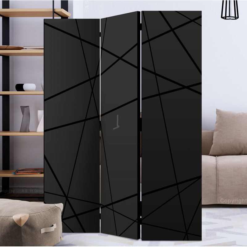 Mellville 172cm H Solid Wood Folding Room Divider, 3