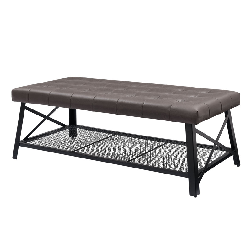 Table basse avec rangement et tablette Sepviva, Brun foncé