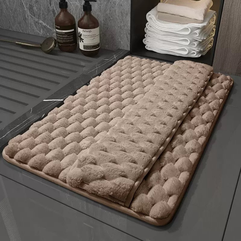 Tapis pour salle de bain en mousse viscoélastique, Simple - L 31,5 po x P 20 po, Brun