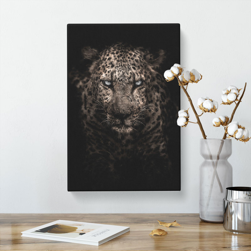 Leopard In The Dark - Wrapped Canvas, 50cm H x 35cm W x 3cm D