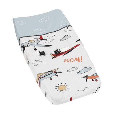 Airplane Red and Blue Changing Pad Cover