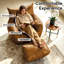 Fauteuil à billes surdimensionné brun en mousse viscoélastique avec repose-pieds, ensemble de chaises longues ergonomiques modernes