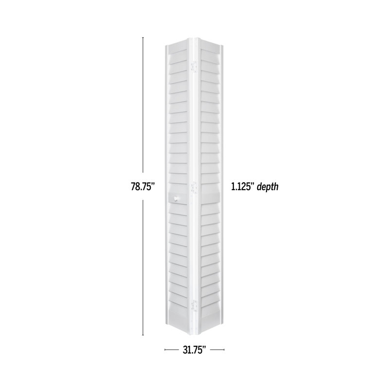 Louvred PVC/Vinyl Bi-Fold Door, 32" x 80", White
