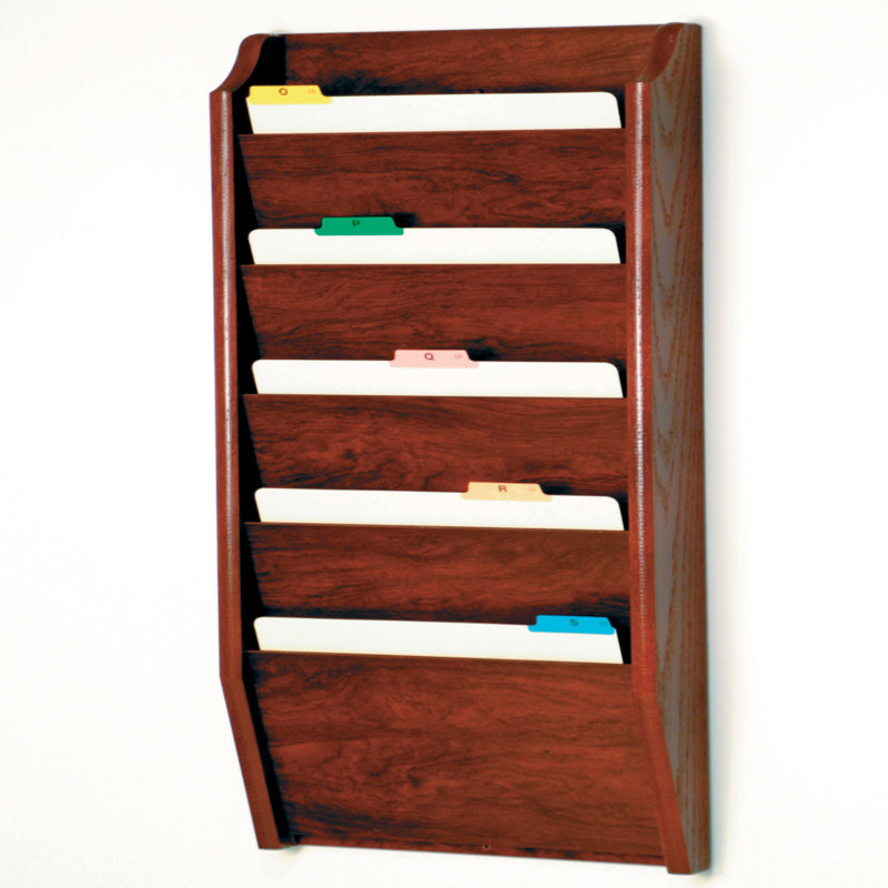 Wood Wall File Pockets, Mahogany
