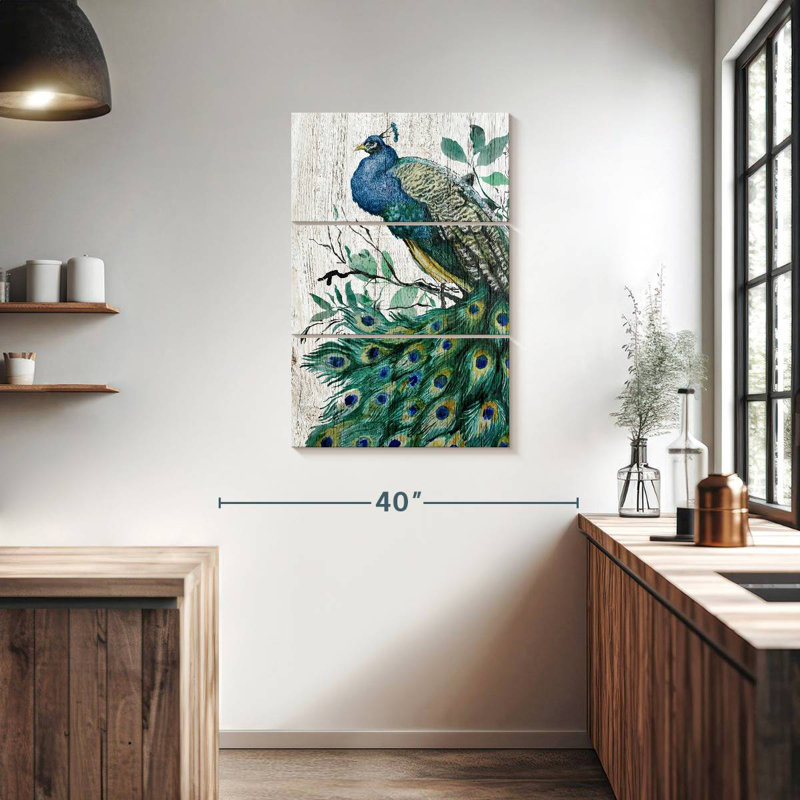 Paon en bois Brampt, H 38 po x l 24 po