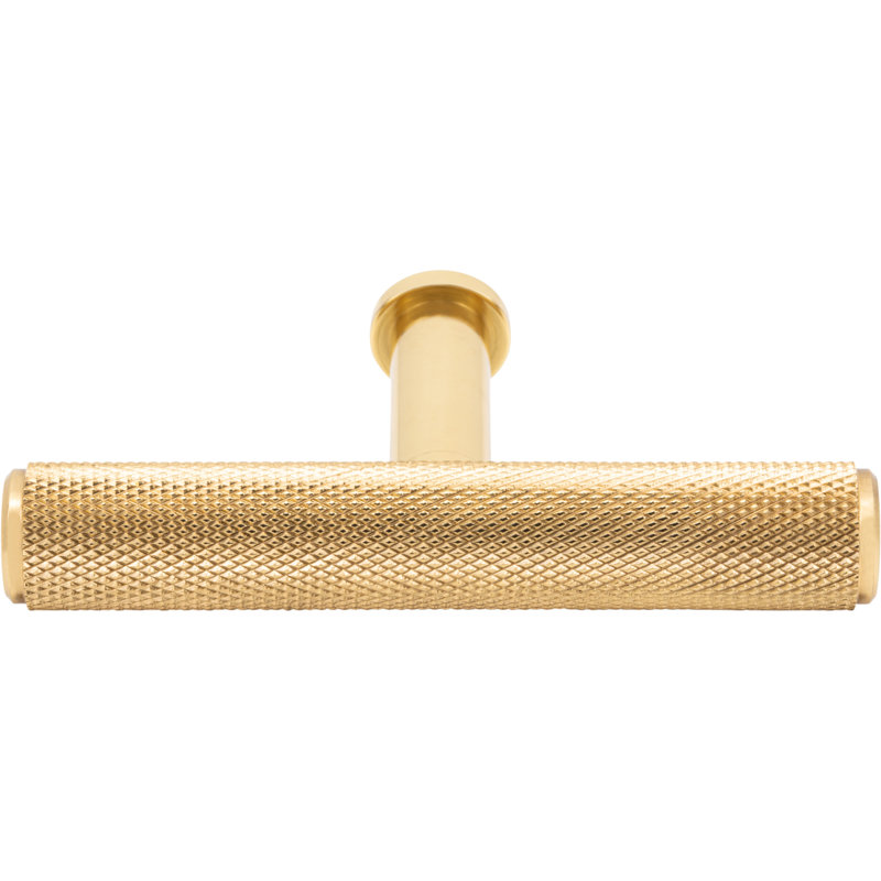 Beliza 2 3/4" Length Knurled T Knob, Polished Brass