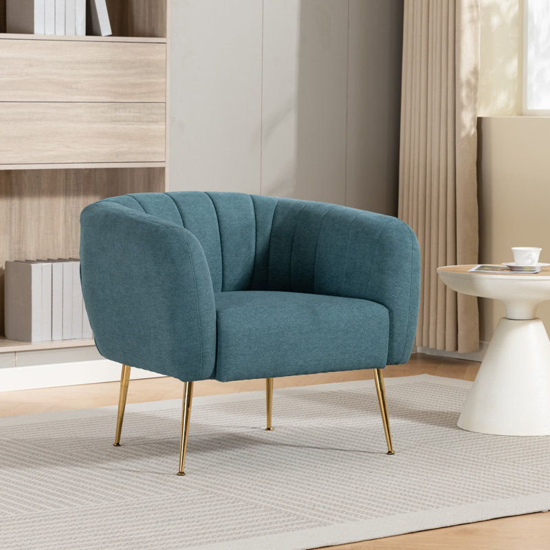 Upholstered Armchair, Teal