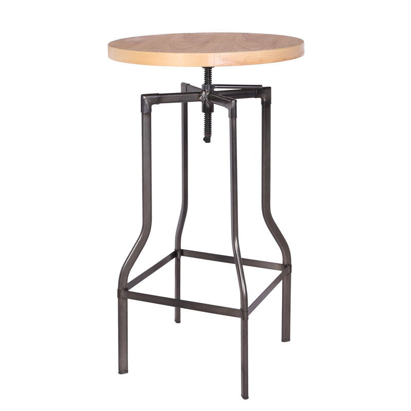 Ash Round Metal Base Dining Table, Natural, Matt Gunmetal