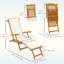 Méridienne d'extérieur, fauteuil inclinable pliant en bois d'acacia-1973376099