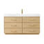 Ensemble de meuble-lavabo à simple cuve 60 po Turin avec plateau en pierre composite à grain blanc Turin-547642968