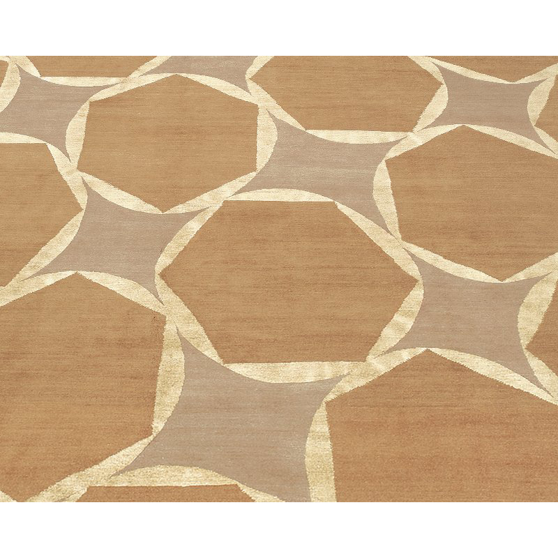 Tranquility Geometric Area Rug in Beige/Brown, Rectangle 6' x 9'