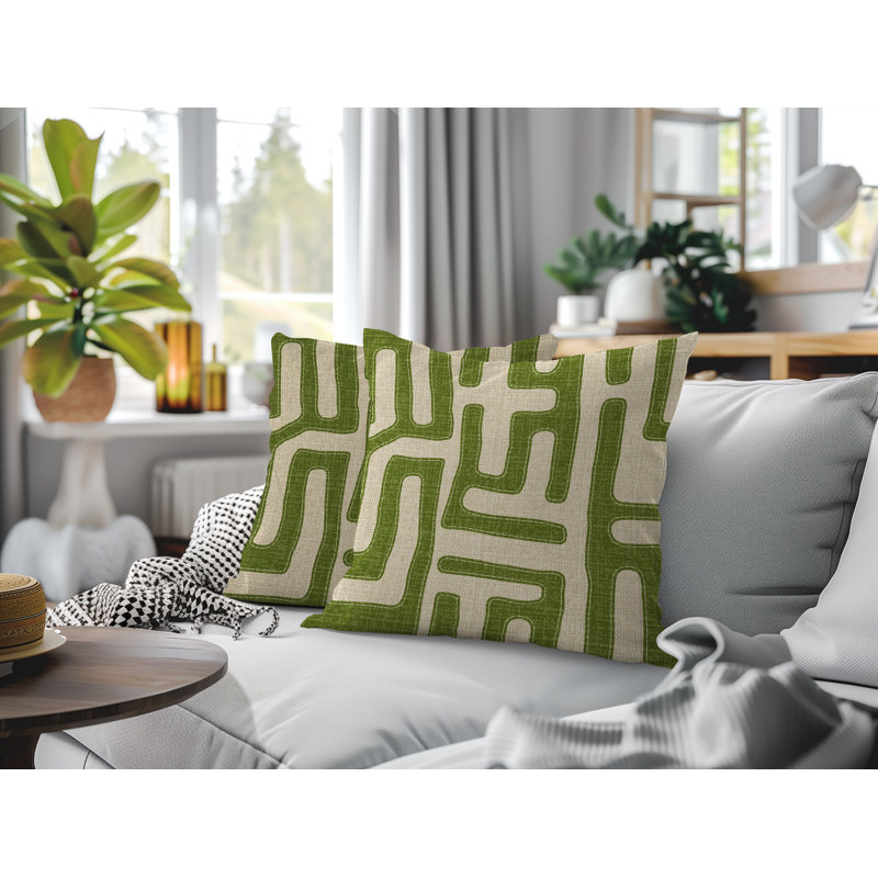 Coussin intérieur / extérieur Tiwa, Vert, 20 x 20