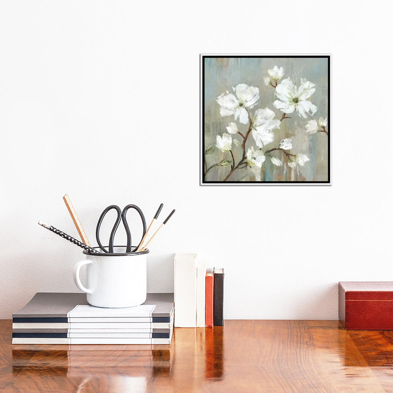 «Sweetbay Magnolia I», reproduction sur toile, H 12 po x l 12 po x P 1,5 po, Pas de tapis, Toile avec cadre blanc